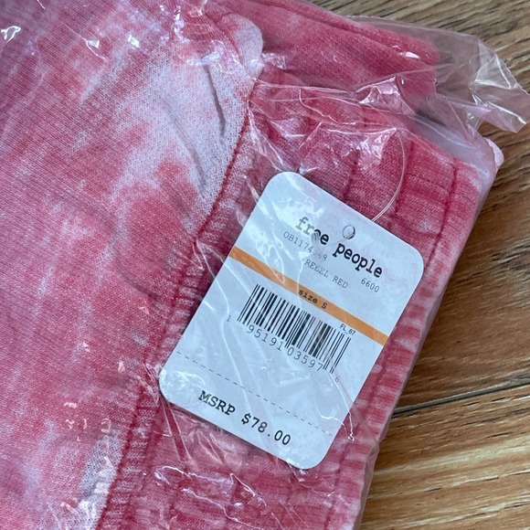 Free People Cozy Cool Lounge Pant S Red - Picture 3 of 5